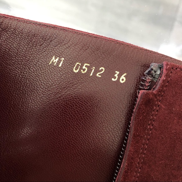Christian Dior Burgundy Knee High Suede Boots - Picture 6 of 8
